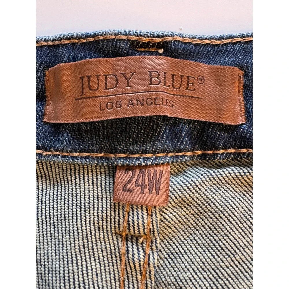 Judy Blue Jeans 24W‎ True Form Rigid Magic Wide Cuff Straight Dark Wash Stretch